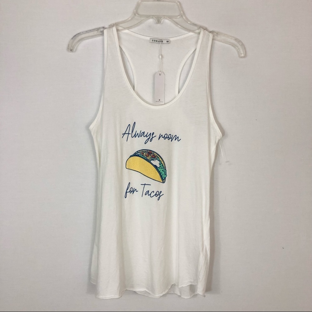Comune “Always Room For Tacos” Racerback Top XS - Picture 2 of 11